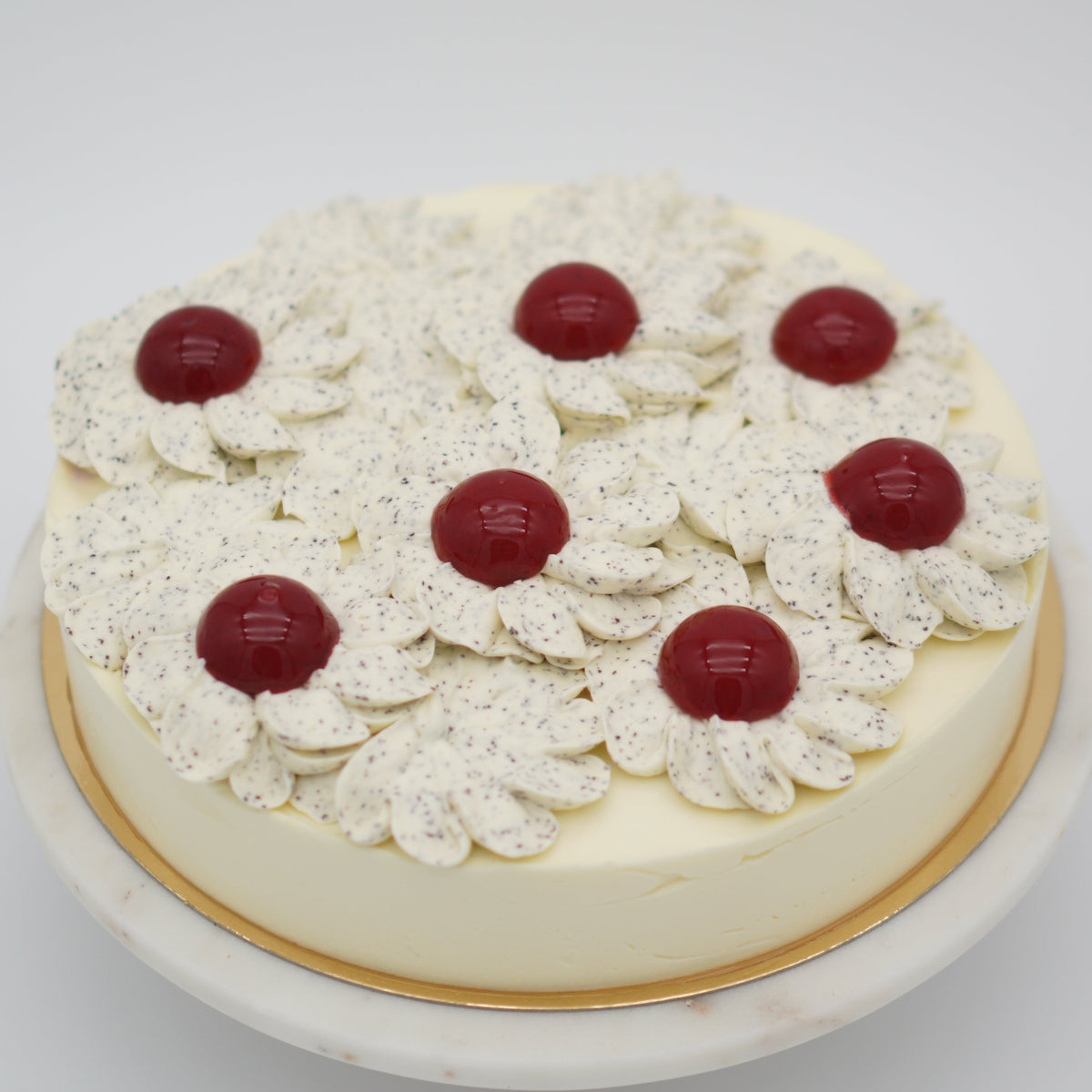 Mohn-Topfen-Himbeer Torte
